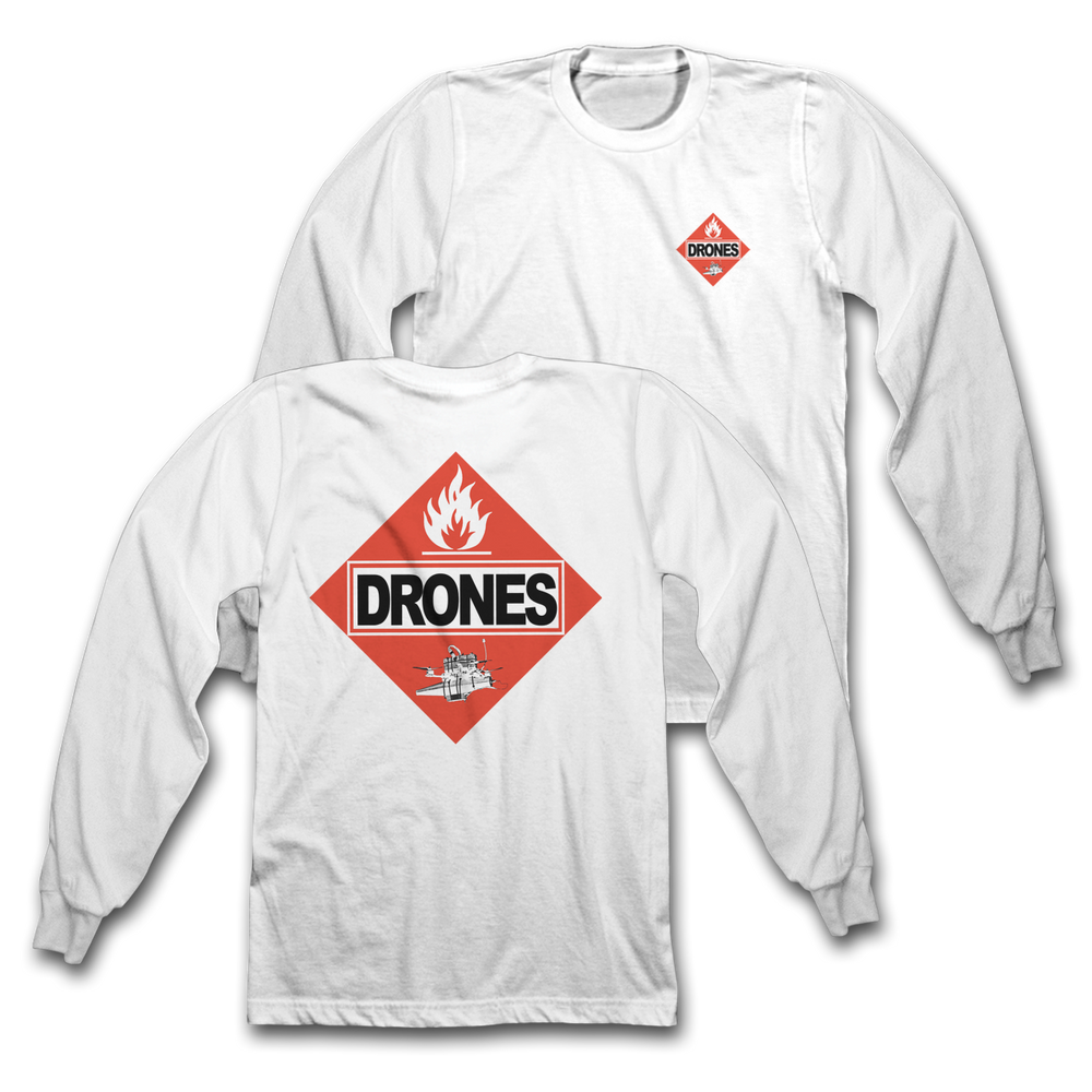 DRONES BRIGADE L/S Heavyweight - White **PRE ORDER**