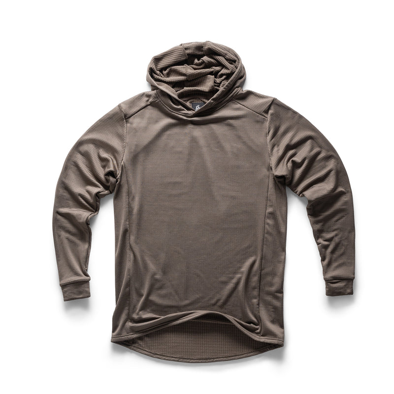 Slick MAS Grey CW Field Rugby Hooded cold weather top with clean shoulders, no velcro panels