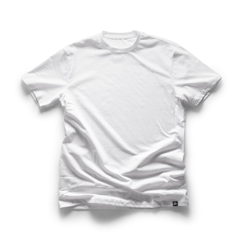 13th Heaven Sport Tee in Blanco - minimalist athletic fit dual blend t-shirt, front view
