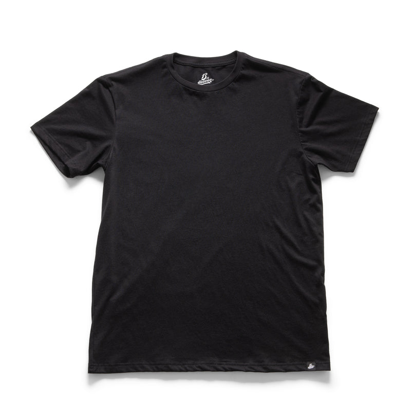 13th Heaven Sport Tee in Black - minimalist athletic fit dual blend t-shirt, front view