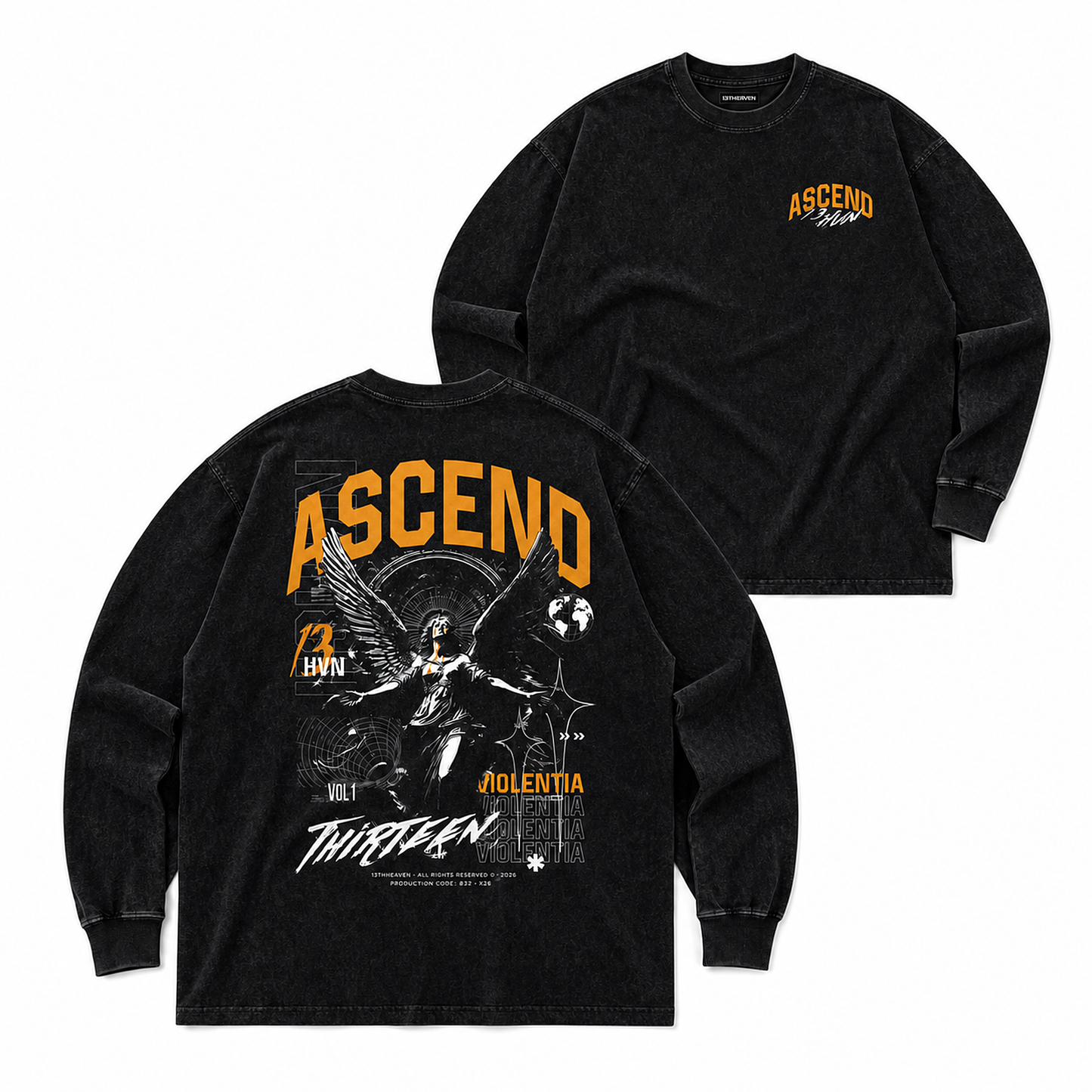 
                  
                    13HVN Ascend Acid Wash Oversize Long Sleeve T-Shirt
                  
                